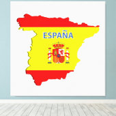スペインの地図 キャンバスプリント (インサイチュ (ウッドフロア))