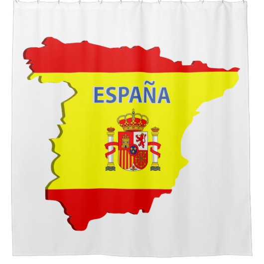 スペインの地図 シャワーカーテン (正面)