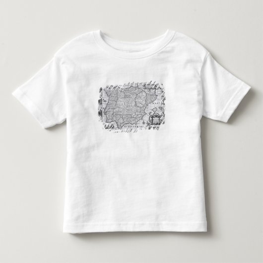 スペインの地図 トドラーTシャツ (正面)