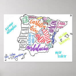 スペインの地図 ポスター
