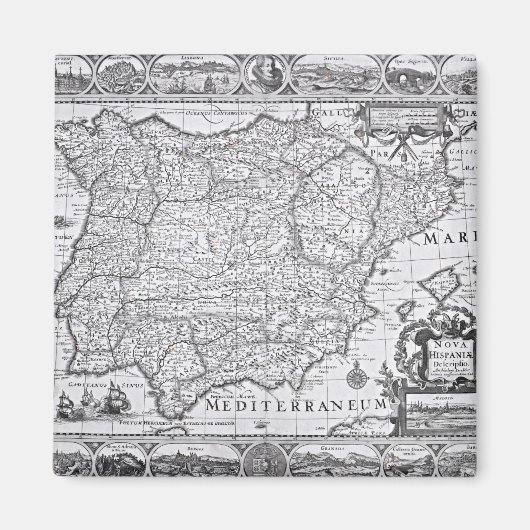 スペインの地図 マグネット (正面)