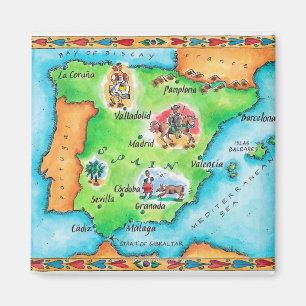 スペインの地図 マグネット