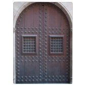 スペインの強い木製の茶色の扉 クリップボード (裏面)