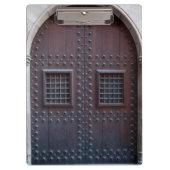 スペインの強い木製の茶色の扉 クリップボード (正面)