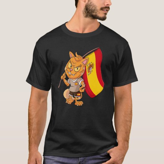 スペインの扇子猫 Tシャツ (正面)