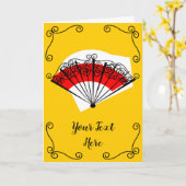 スペインの扇形コーナー2点セット 縦 カード (黄色い花)