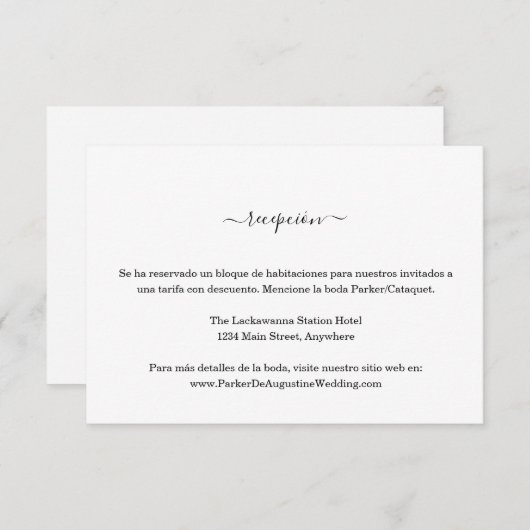 スペインの披露宴情報エンクロージャカード エンクロージャーカード (正面/裏面)