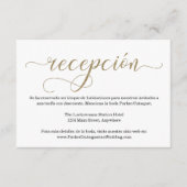 スペインの披露宴金ゴールドグリッターエンクロージャカード エンクロージャーカード (正面)