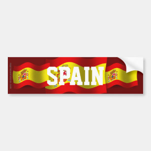 スペインの振る旗 バンパーステッカー