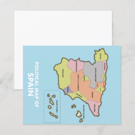 スペインの政治地図。 (正面/裏面)