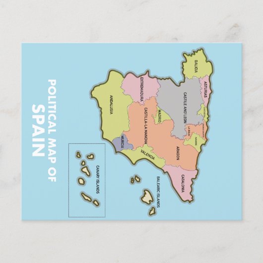 スペインの政治地図。 (正面)