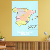 スペインの政治地図。 キャンバスプリント (インサイチュ (リビング))