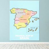 スペインの政治地図。 キャンバスプリント (インサイチュ (ウッドフロア))