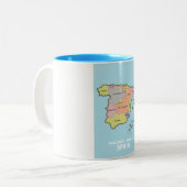 スペインの政治地図。 ツートーンマグカップ (正面左)