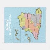 スペインの政治地図。マグネット フリースブランケット (正面(横))