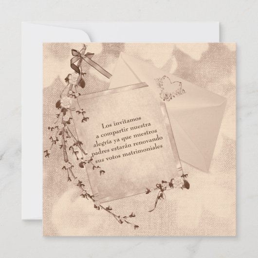 スペインの文字結婚の発願の更新招待状 招待状 (正面)