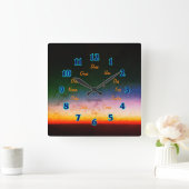 スペインの文字角壁時計 スクエア壁時計 (ホーム)