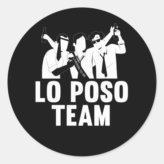 スペインの新郎パーティー Lo Sposo チーム ラウンドシール (正面)