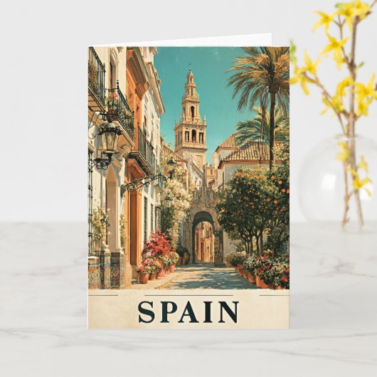 スペインの旅行ポスター カード (黄色い花)