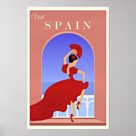 スペインの旅行ポスター、フラメンコダンサー、 ポスター (正面)