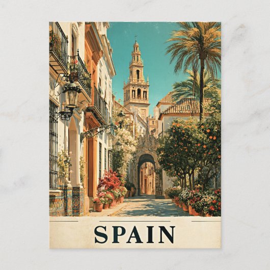 スペインの旅行ポスター ポストカード (正面)