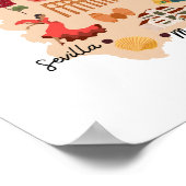 スペインの旅行地図 ポスター (角)