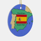 スペインの旗そして地図 セラミックオーナメント (右)