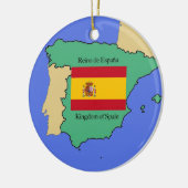 スペインの旗そして地図 セラミックオーナメント (左)