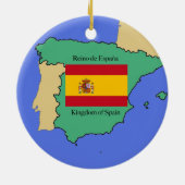 スペインの旗そして地図 セラミックオーナメント (裏面)