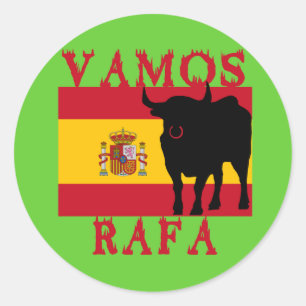 スペインの旗とのVamos Rafa ラウンドシール