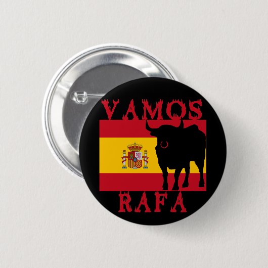 スペインの旗とのVamos Rafa 缶バッジ (正面&裏面)