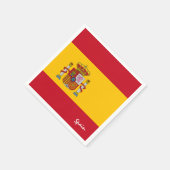 スペインの旗とスペインファッション、パーティー/スポーツファン スタンダードカクテルナプキン (角)