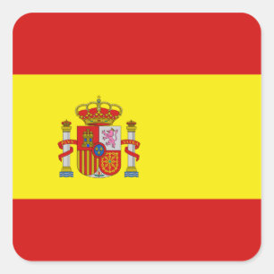 スペインの旗のステッカー スクエアシール