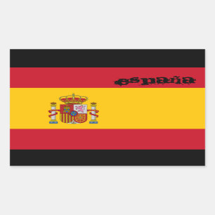 スペインの旗のステッカー 長方形シール