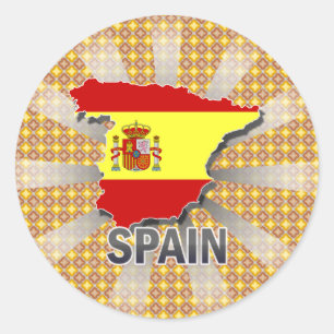 スペインの旗の地図2.0 ラウンドシール