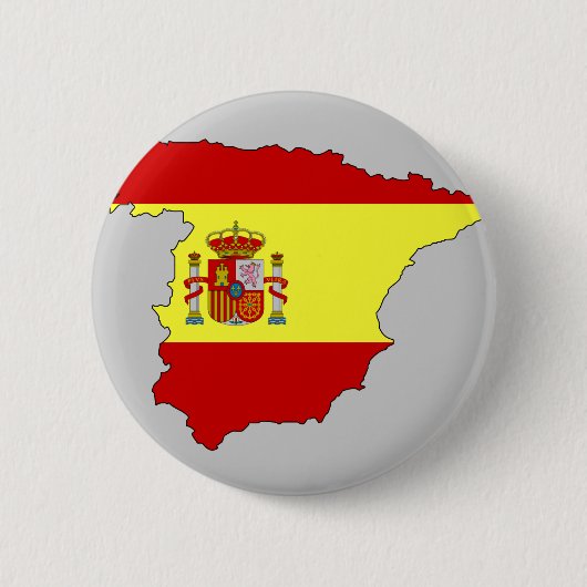 スペインの旗の地図 缶バッジ (正面)