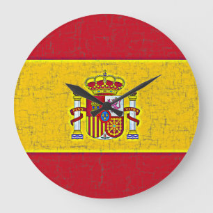 スペインの旗の時計 ラージ壁時計