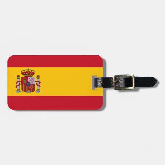 スペインの旗の荷物のラベル ラゲッジタグ (正面横)