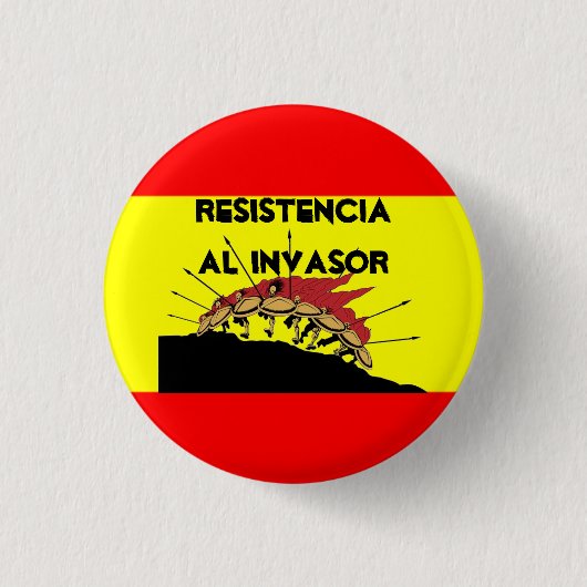 スペインの旗のResistenciaのAlのinvasor 缶バッジ (正面)