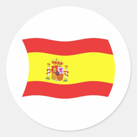 スペインの旗ステッカー ラウンドシール (正面)