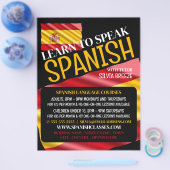 スペインの旗、スペイン語コースの広告 チラシ (シングル)