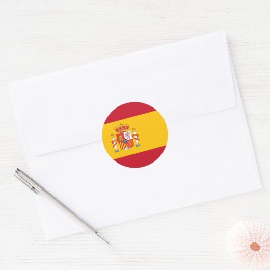スペインの旗 ラウンドシール (封筒)