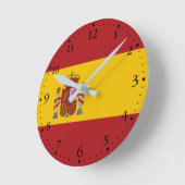 スペインの旗 ラウンド壁時計 (傾斜)