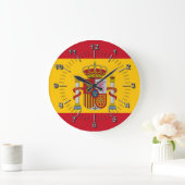 スペインの旗 ラージ壁時計 (ホーム)