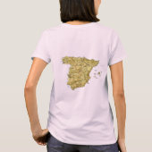 スペインの旗＋地図＋テキストTシャツ Tシャツ (裏面)