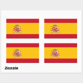 スペインの旗 長方形シール (シート)