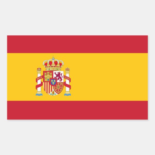 スペインの旗 長方形シール (正面)