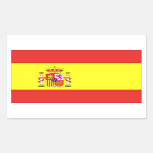 スペインの旗 長方形シール