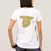スペインの旗Xの地図のTシャツ Tシャツ (裏面)