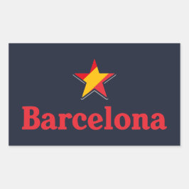 スペインの星 - バルセロナ 長方形シール
